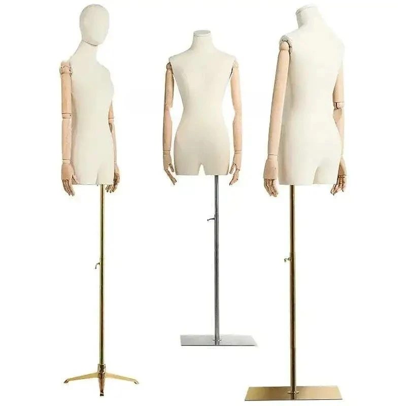 Half-length Mannequin for Women's Clothing Store Korean Mannequins with Metal Base Window Display Stand Commercial Model Props M
