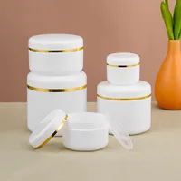 50 Uds 10g 20g 30g 50g 100g frascos cosméticos con tapas contenedor de viaje de crema de plástico botella de maquillaje blanca vacía bote 150g 200g 250g