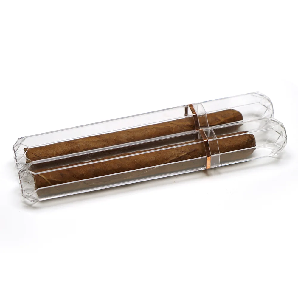 Portable Acrylic Cigar Tube, Transparent Cigar Case, Single Cigar Holder, Up to 55 Ring Gauge, Travel Cigar Storage