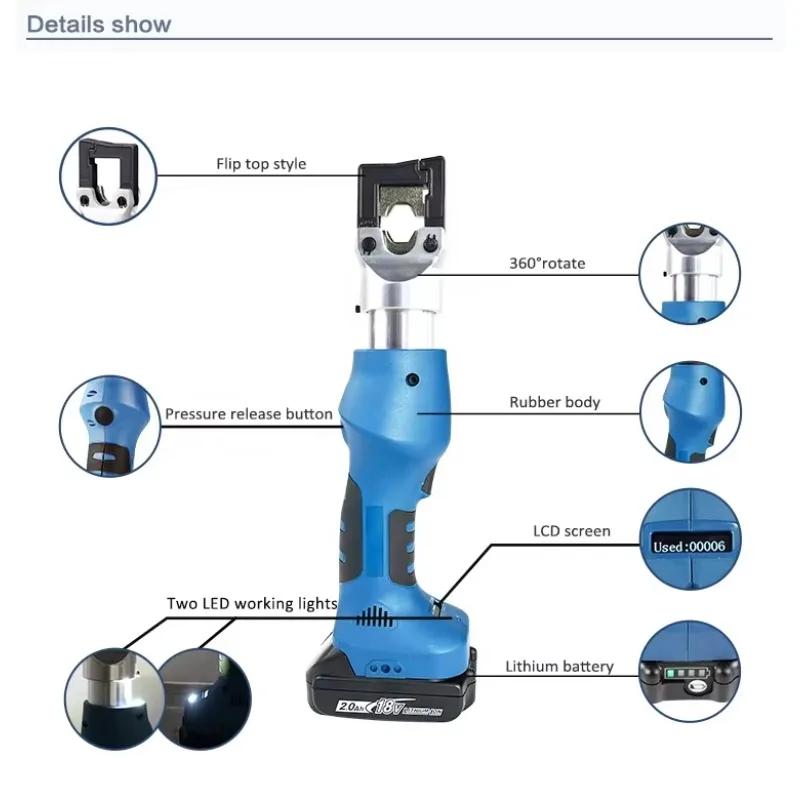 ECT-150 Mini High Performance 3.5T Power Wire Cable Electric Hydraulic Crimping Tools