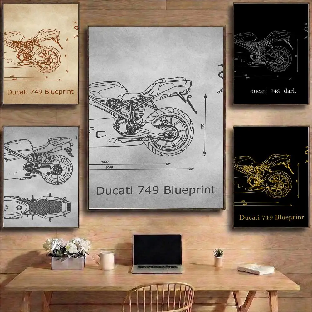 Extreme Sports Street Motorcycle Art d-Ducati-es74 Poster HD