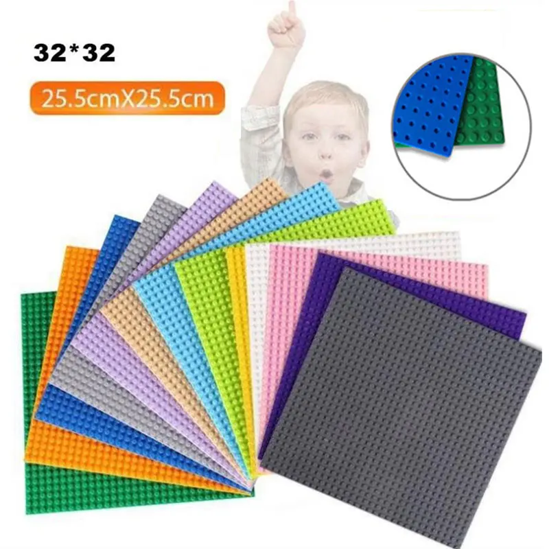 3PCS Ziegel Grundplatte 32x32 16x32 Punkte Kunststoff Grundplatten Kompatibel MOC Baustein Spielzeug 10 in Klassische Multi Farbe 10 IN – Detail 1