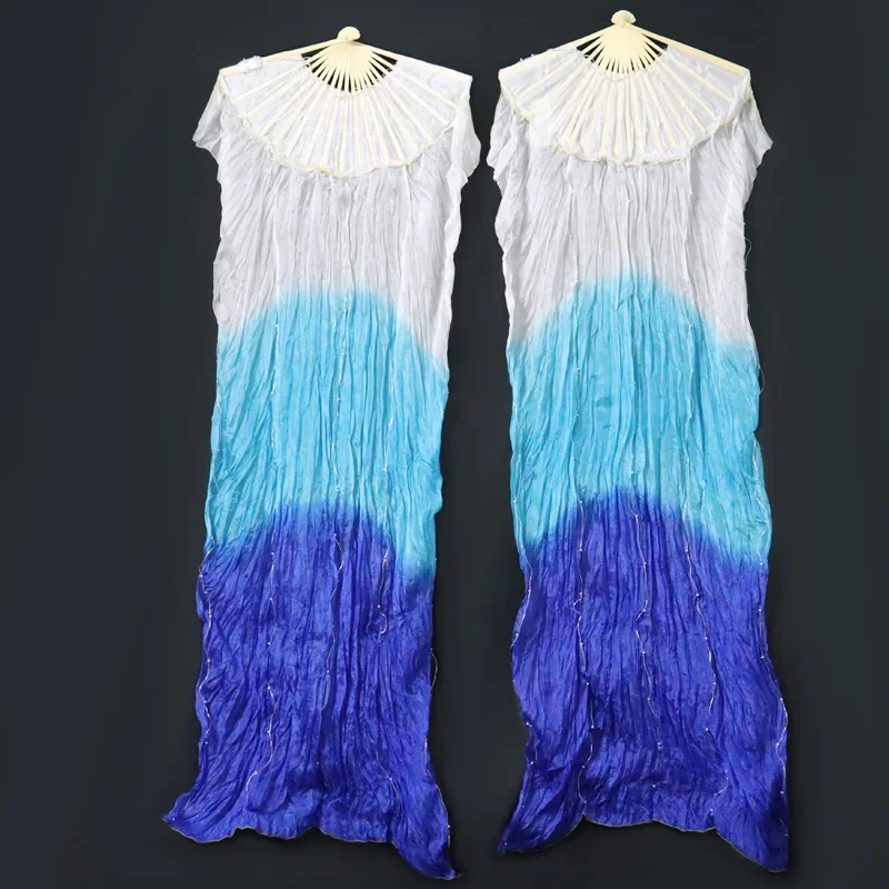 مراوح حريرية صينية LED 180 سنتيمتر للرقص الشرقي زوج واحد مع حجاب مروحة متكامل أصفر برتقالي أحمر أبيض اللون لعروض الحفلات #4