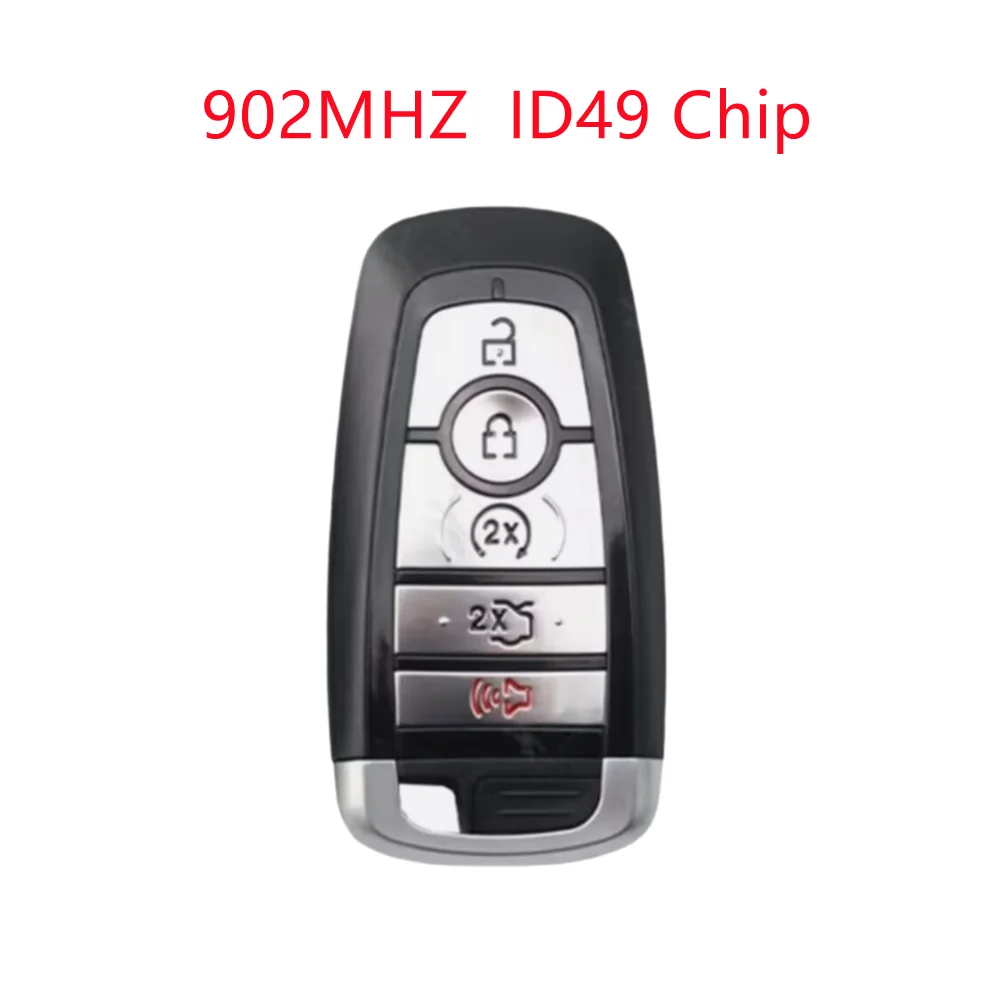 

902MHz ID49 Smart Remote Car Key for Ford Mondeo Lincoln Mustang Fusion F-250 F-350 F-450 F-550 2017 M3N-A2C93142600 5 Buttons