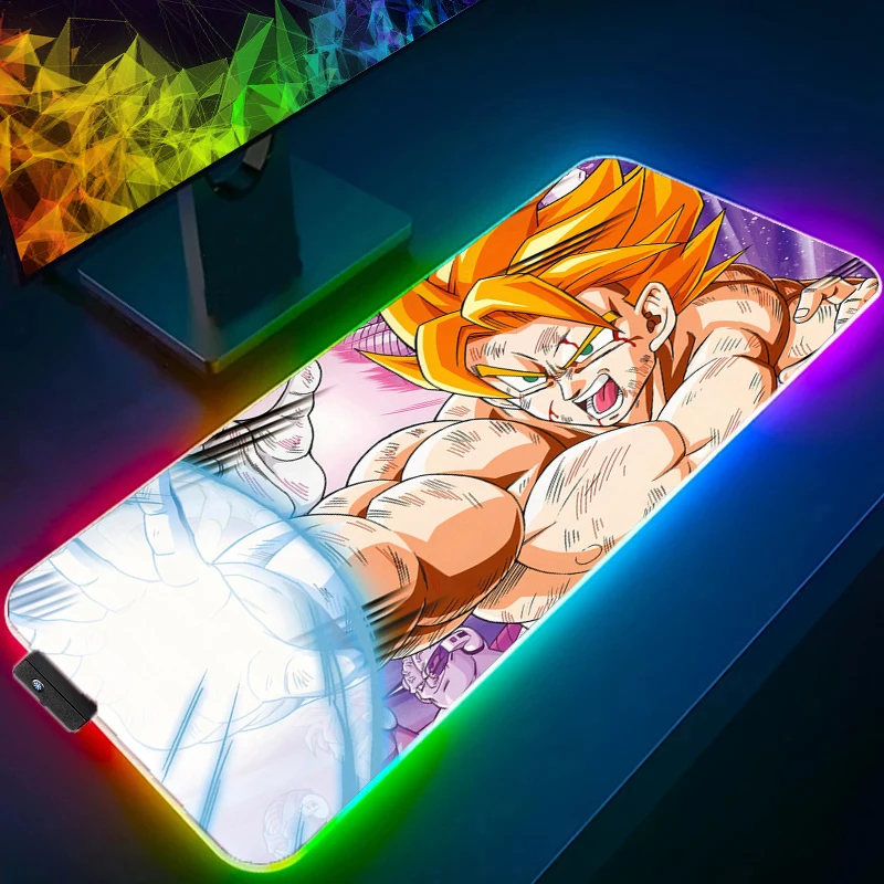 

Dragon Ball LED Mouse Pad Gamers Decoracion Gamer Desk Mat RGB Mousepad XXL Gaming Accessories Anime game Backlight Keyboard Mat