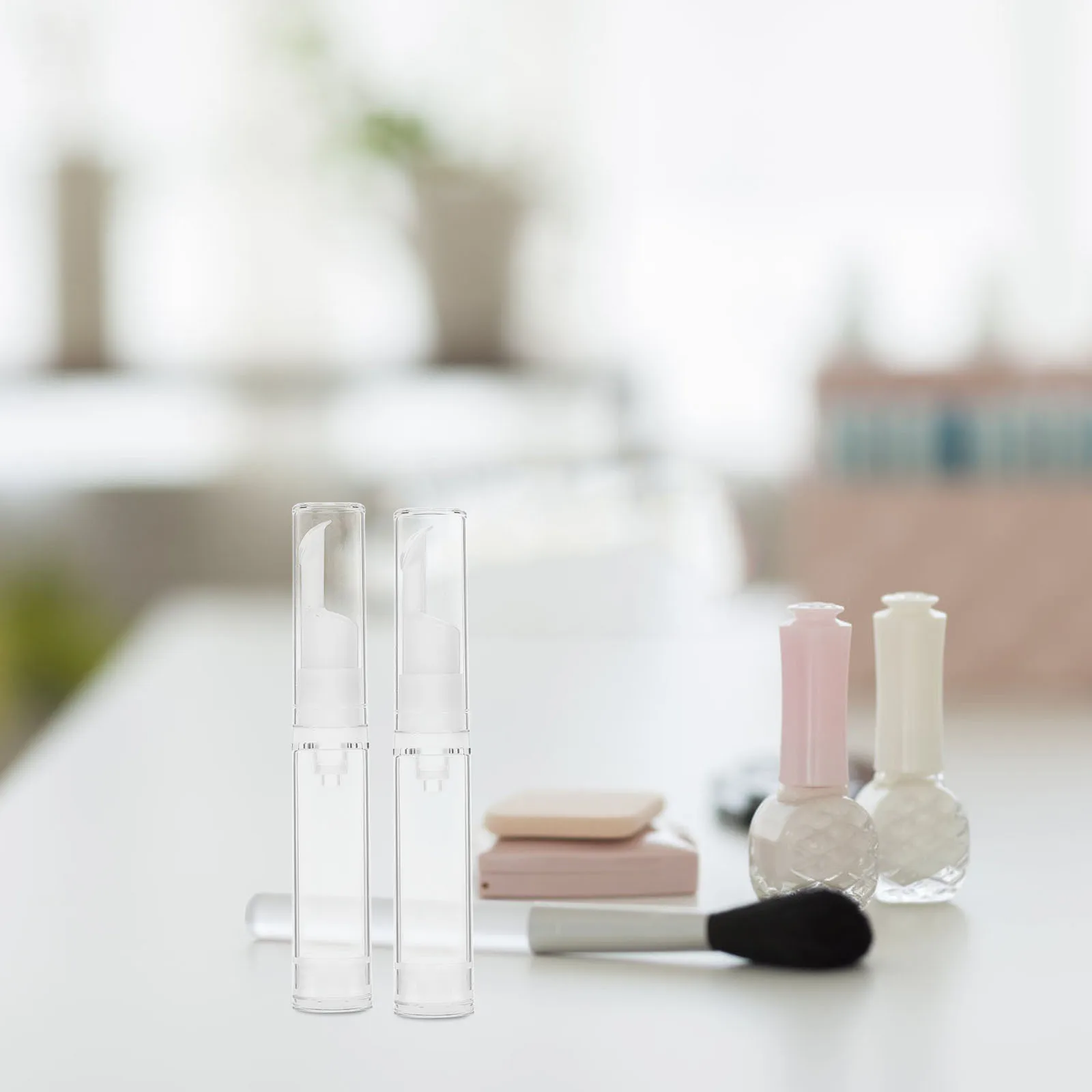 

10Pcs Travel Makeup Bottles Empty Airless Pump Containers for Cosmetics Lightweight Compact Storage Solution for Lotion Serum