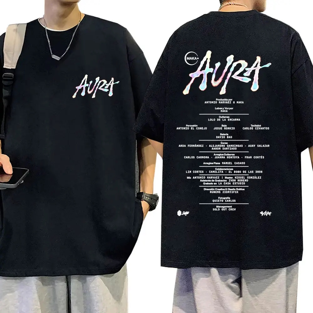 

Rapper Maka Aura Music Album 2025 Merch T Shirts Men Women Hip Hop Fashion Vintage Street T-shirts Casual 100% Cotton Tee Shirt