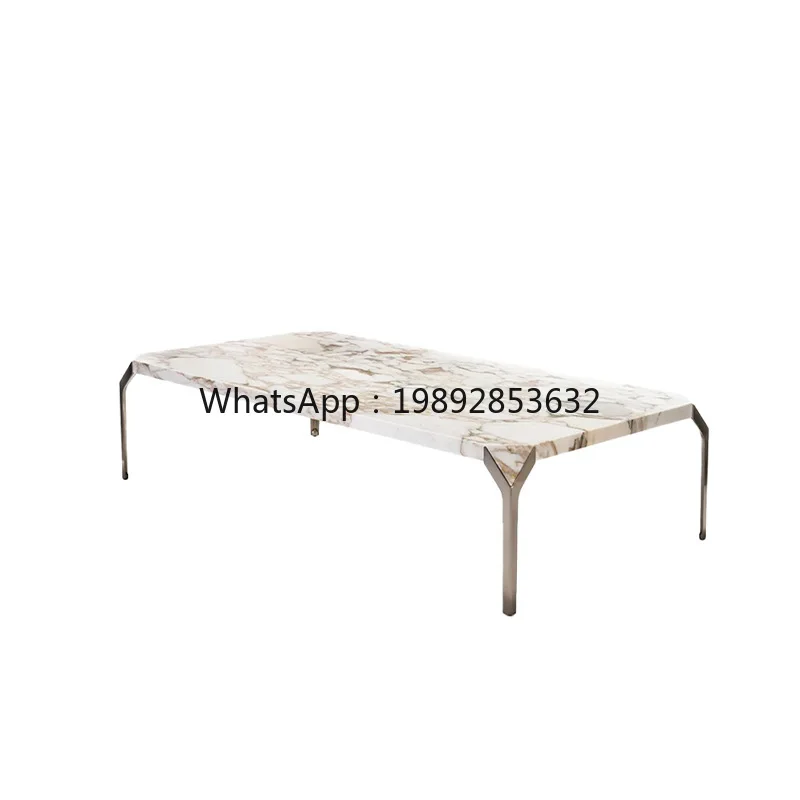 LYY Italian Coffee Table High-End Artistic Marble Side Table Light Luxury Mansion Living Room Home Tea Table