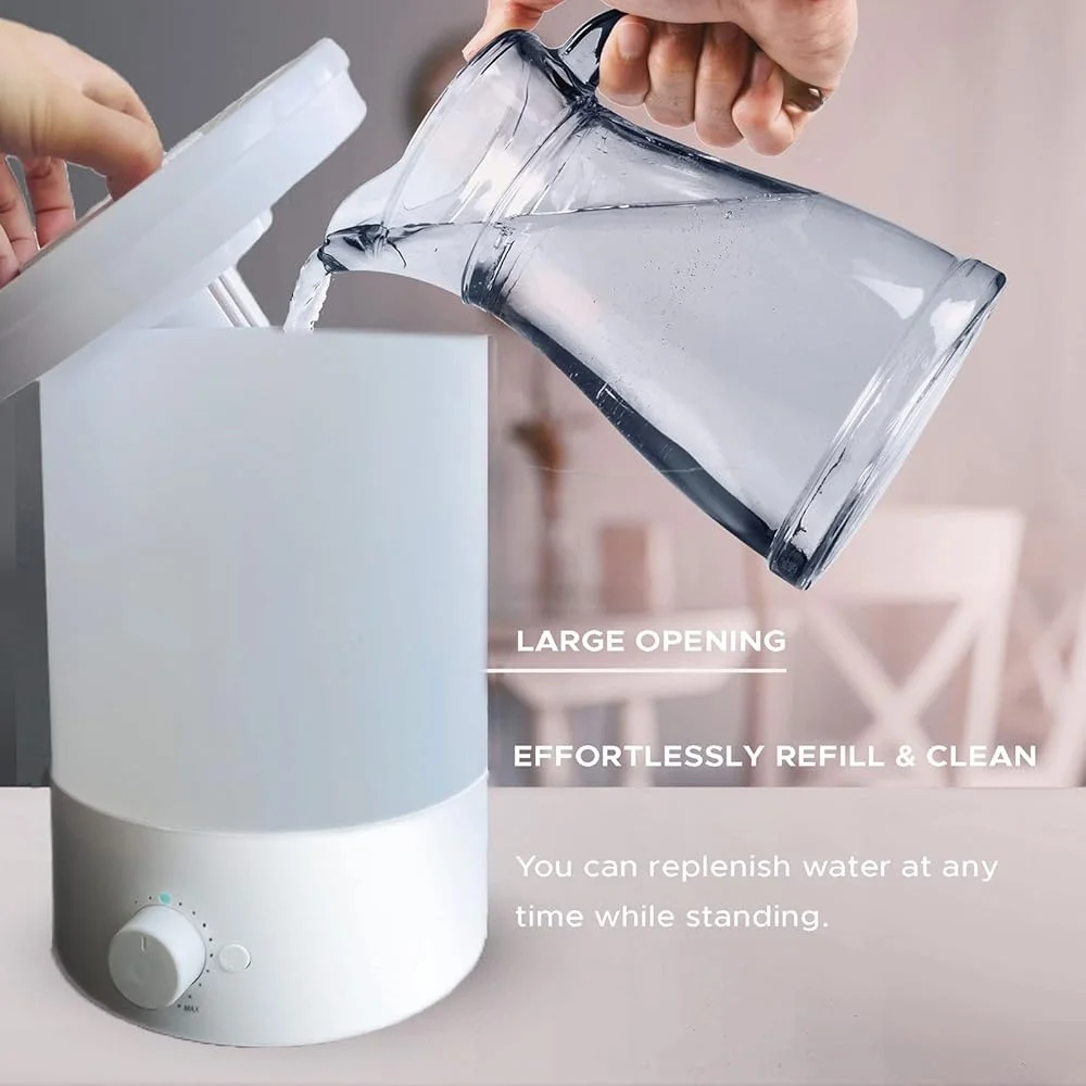 Healthy Ultrasonic Cool Mist Humidifier with 3.5L Tank Essential Oil Safe Quiet Design Auto Shut-off 7 Color Light Bedroom