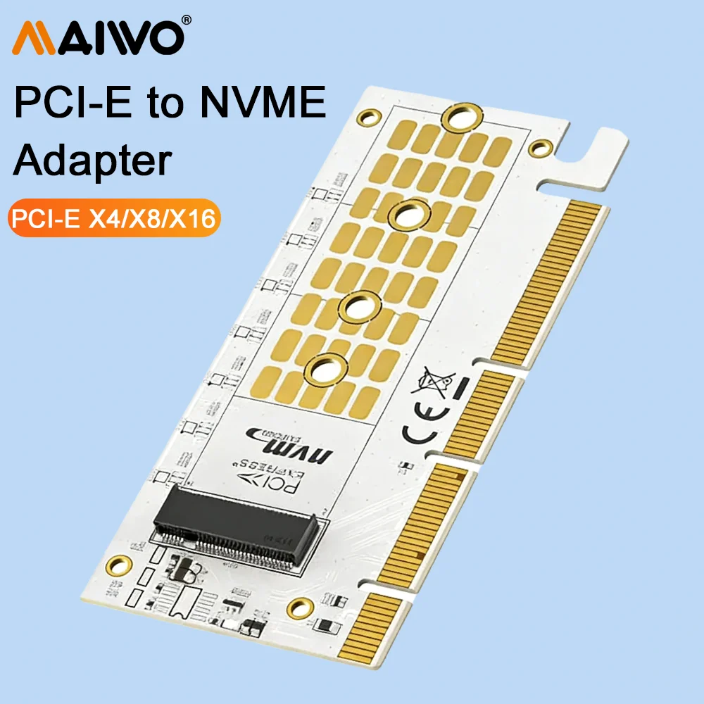 

MAIWO NVMe PCIe4.0 Adapter NVMe M.2 SSD to PCIe X4/X8/X16 Expansion Card For 2280/2260/2242/2230 M-Key NVMe Solid State Drives