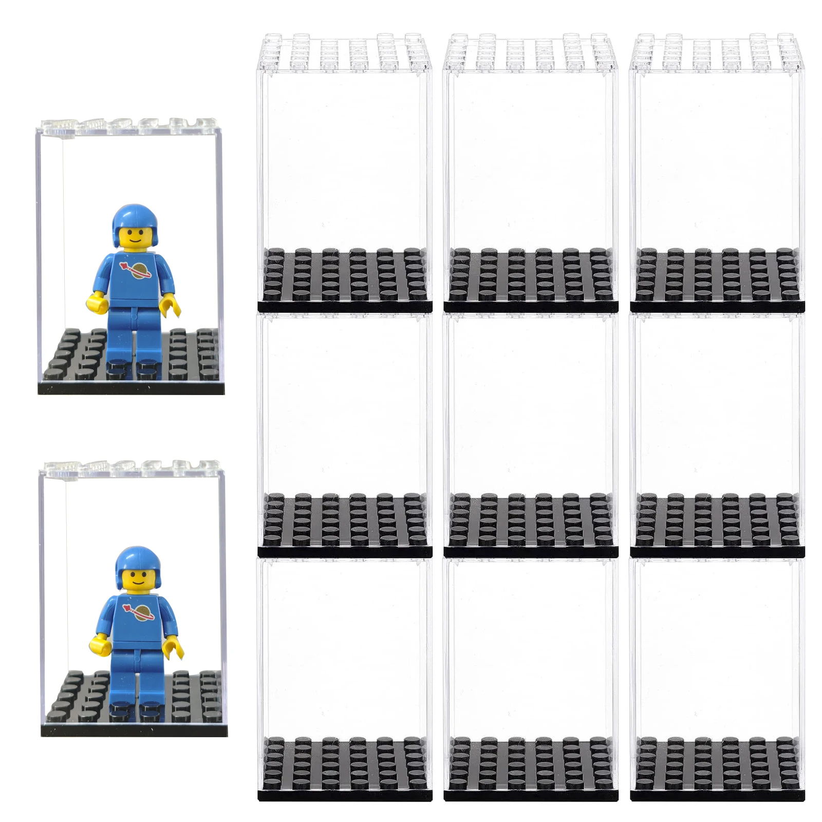 حافظة عرض صغيرة من الأكريليك الشفاف - صندوق عرض مناسب لشخصيات ليغو الصغيرة كتل تخزين نموذج هدية