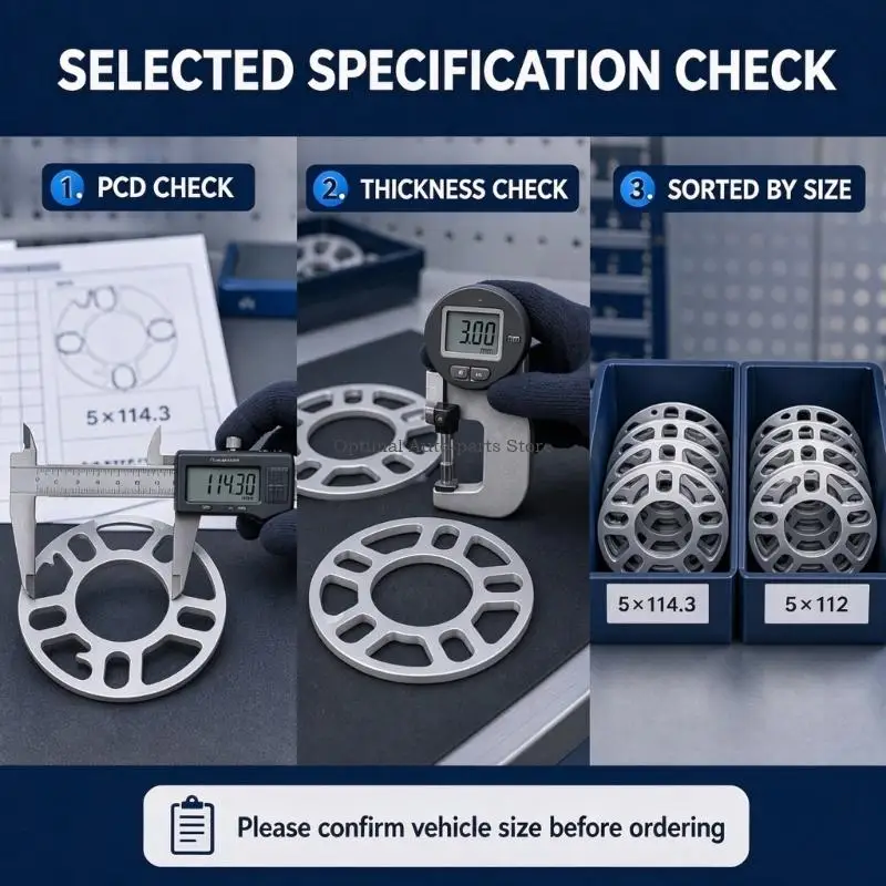 3mm 5mm 8mm 10 mm Automotive Wheel Spacer Pair, Aluminum Circular Pieces with Multiple Openings for Outward Spacing at the