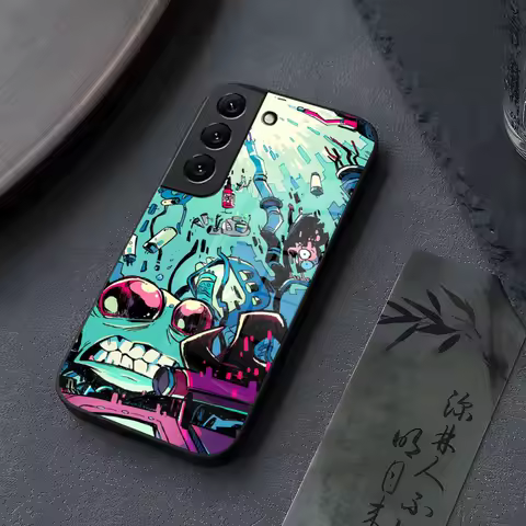 Invader Zim cartoon Phone Case Glass for Samsung Galaxy S25 S24 S21 S22 S23 S20 Ultra Fe Plus A34 A54 A24 A16 A52 A53 M54 Cover