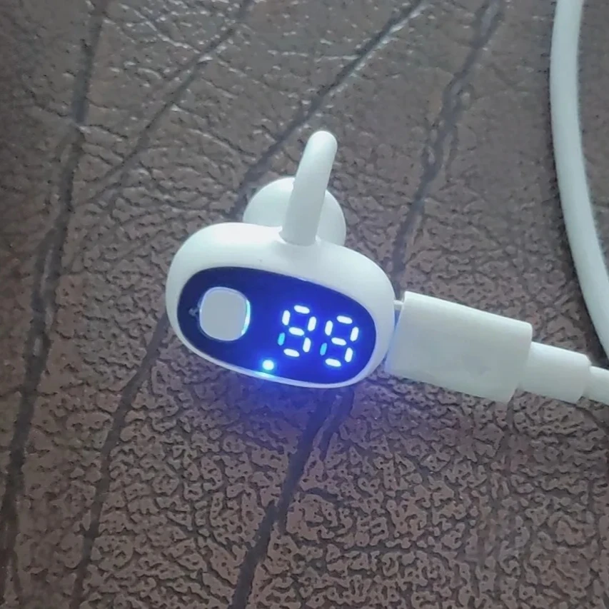Fones de ouvido sem fio bluetooth gancho redução ruído hd mic chamada gamer tela display digital fone de ouvido
