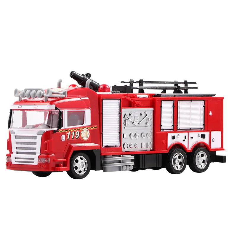 Large Size Fall Resistant Electric Remote Control Fire Truck Toy Set Children Simulation Sprinkler Engineering Car Boy Toy Gift