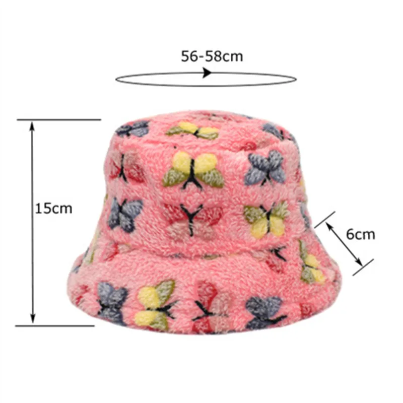 Winter Bucket Hat Women's Fashion Leopard Panama Warm Hats Female Vintage Faux Fur Fisherman Cap Hats For Women Dropshipping