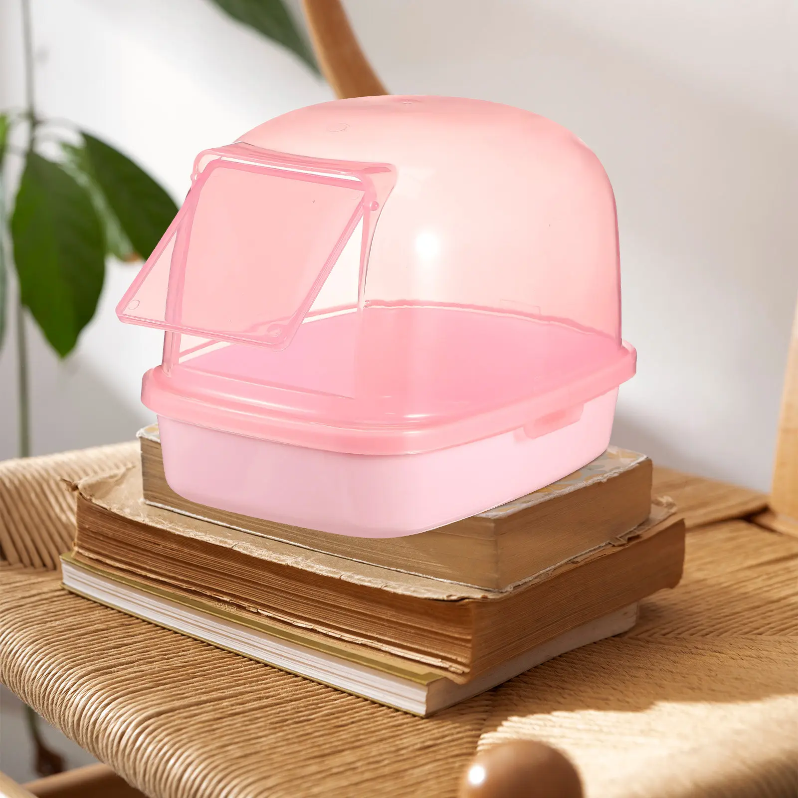 Sturdy Plastic Hamster Sand Bath Basin for Small Pets Chinchilla Guinea Pig Rat Gerbil Deepen Transparent Sanitary Health Fun