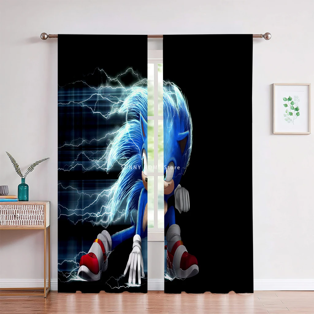 Cartoon Themed Printed Curtains, Bedroom, Living Room, Themed Hotel Polyester Fiber Rod Pockets, Kids Gifts, Home Decoration