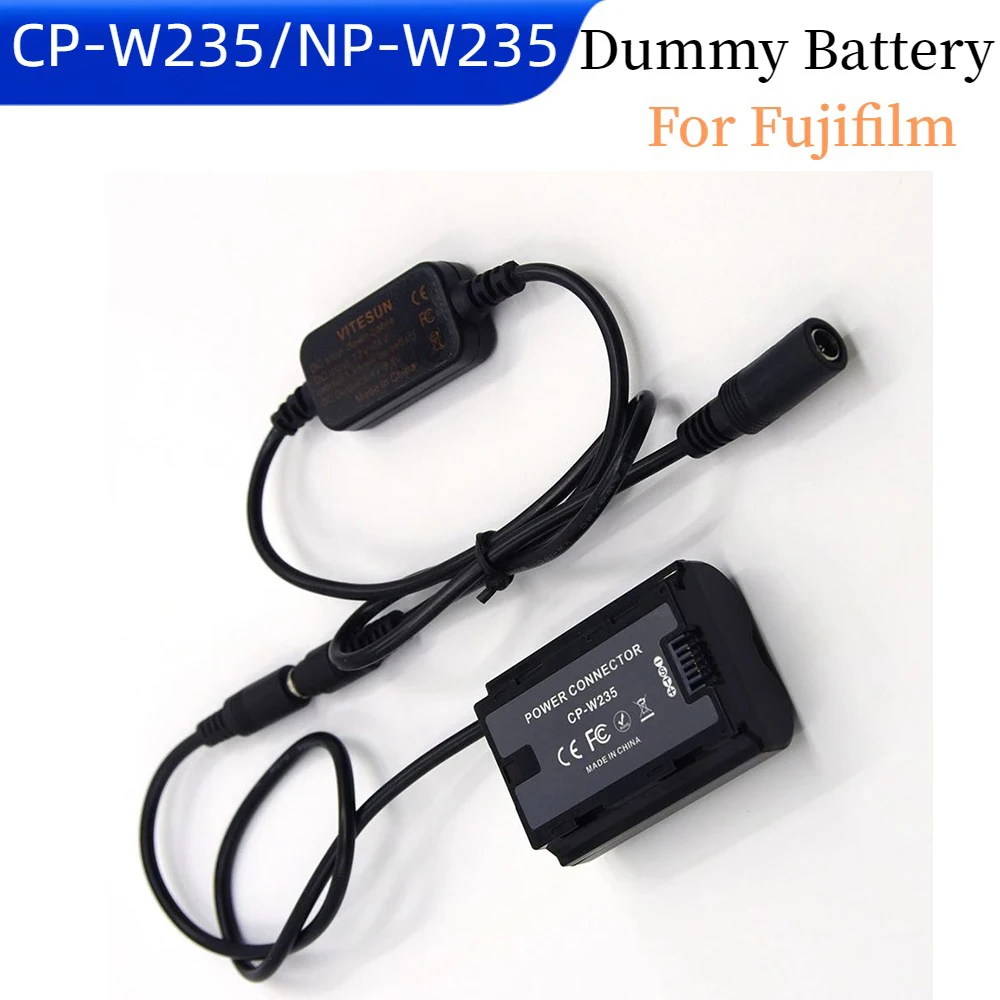 

NP-W235 Dummy Battery for Fujifilm X-T4 GFX100S X-H2S XH2 GFX 50S II Cameras DC Coupler CP-W235+Step-down Cable DC 9V