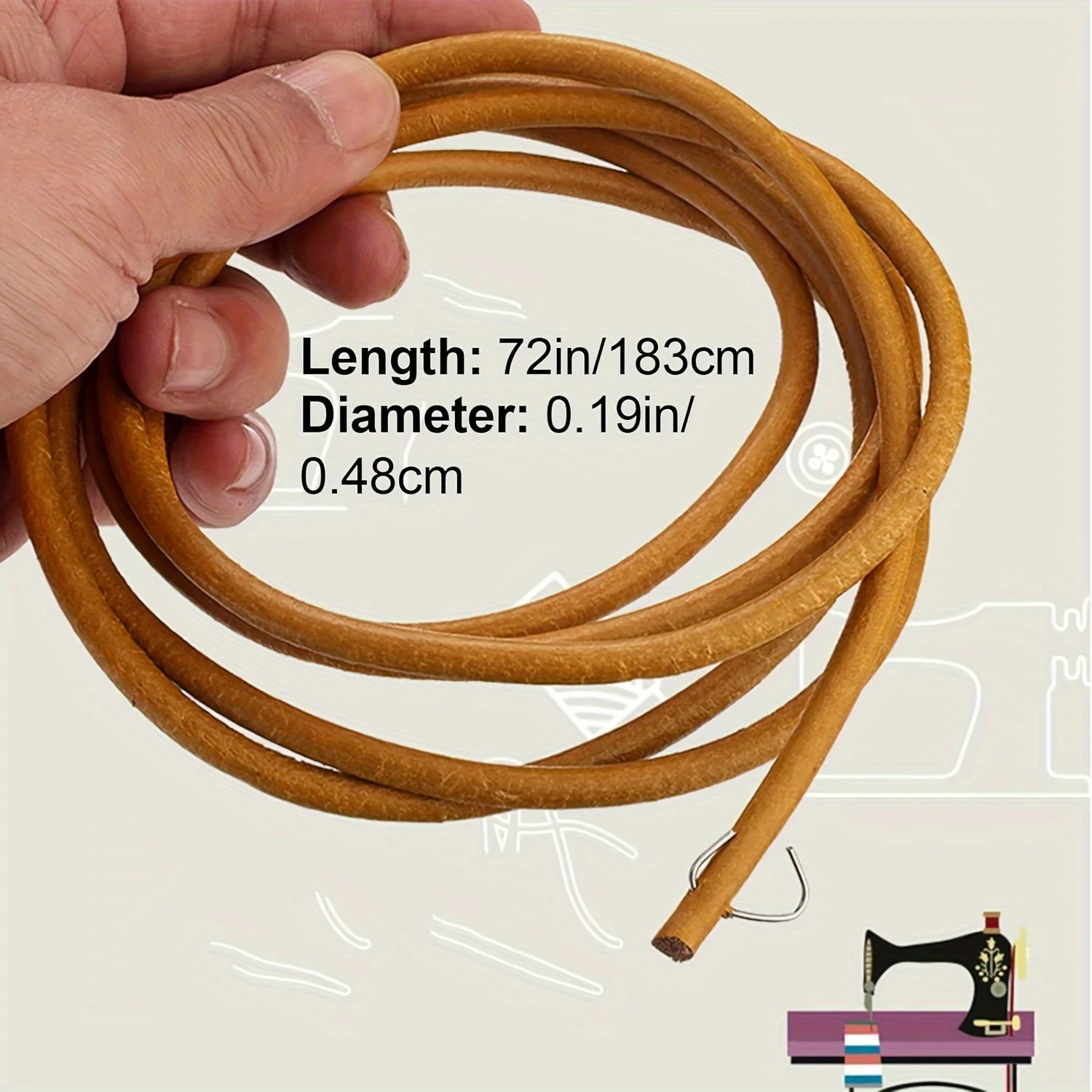Durável Brown Cowhide Máquina De Costura, Pedal Fácil de Instalar e Substituir Adequado Para Casa Antiquada