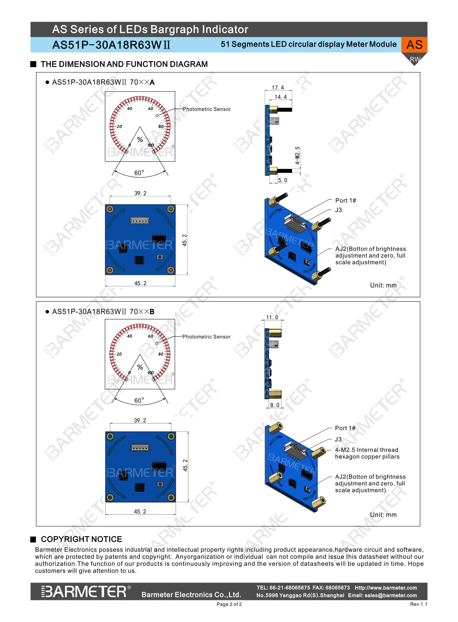 51seg LED circular tachometer  indicator, automatic dimming 300 degrees, DC5V power supply, 0-5V input signal, Red (057011B)