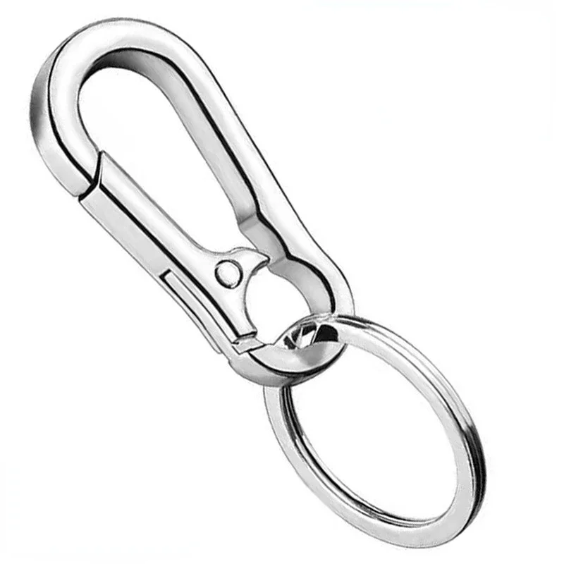 Simple Stainless Steel Key Chain Key Rings Carabiners Solid Keychain Key Holder Easy To Use Safety