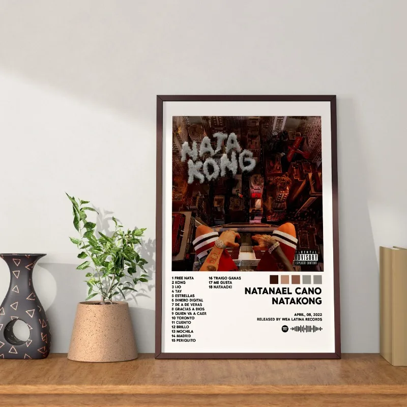 Decoración artística de pared, decoración artística para el hogar, sala de estar, regalo, Natanael Cano, póster impreso en lienzo, Nata Montana/A Mis NATAKONG, portada del álbum