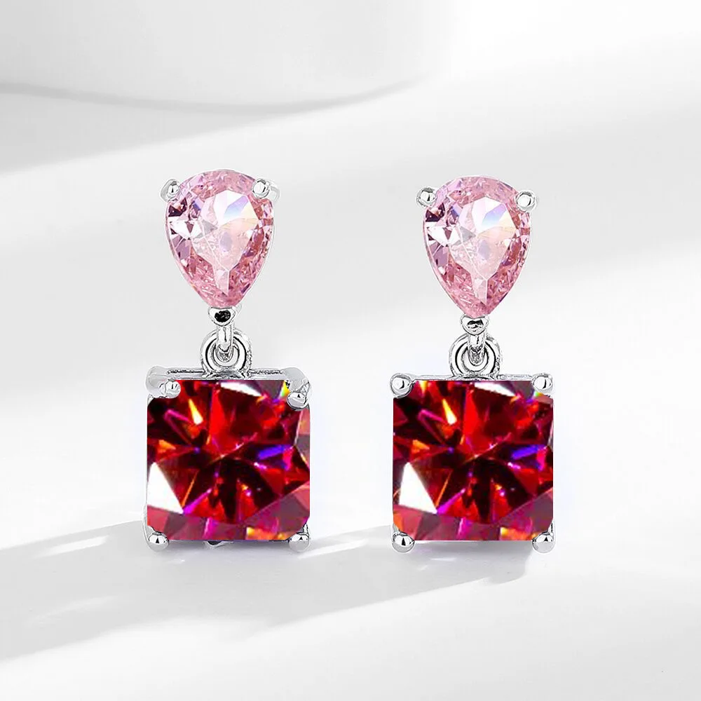 Edle 925 Sterling Silber Super-Feine Süße Farbige Edelstein-Ohrringe für Damen, Vielseitige Quasten-Ohrringe mit Eleganter Ausstrahlung – Detail 6