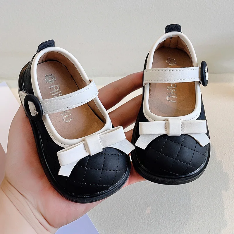 Infant Toddler Walking Shoe 2023 Spring Soft Sole Girl Single Shoe Bow Princess Shoes Leather Shoes Baby Shoe Kid Shoe Girl Shoe