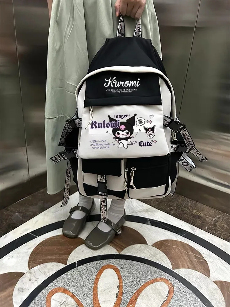 New Sanrio Anime Kuromi Backpacks For Children Toys Mochilas Aestethic Bag Student Campus Backpack Boys Girls Kawaii Gifts