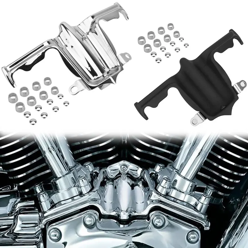 Chromowana czarna osłona akcentująca / blok podnośnika do Harley Twin Cam Street Tri Glide Road King Street Glide Dyna Breakout 00-17