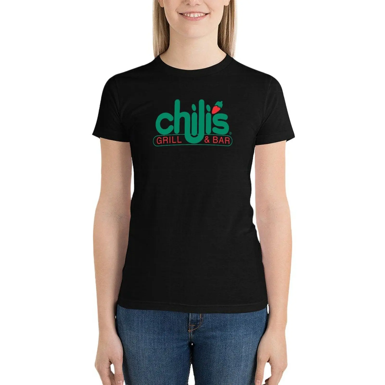 

Chili's Grill & Bar T-Shirt summer tops summer clothes kawaii clothes female t-shirts for Women graphic tees funny