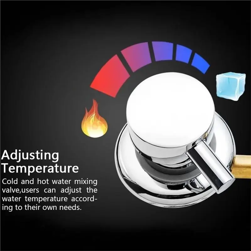 AB66-2 Ways Water Outlet Screw Thread Center Distance 10Cm Mixing Valve Brass Bathroom Shower Mixer Faucet Tap Cabin