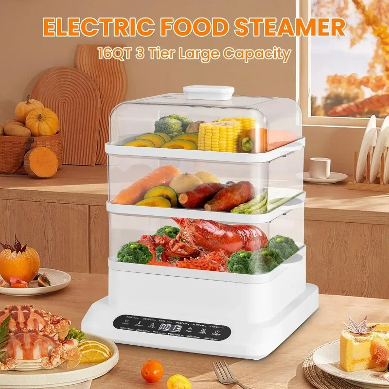 HAOYUNMA Steamer Electric Vegetable Steamer with Appointment and Timer Multifunctional Digital Steamer Only You Deserve It