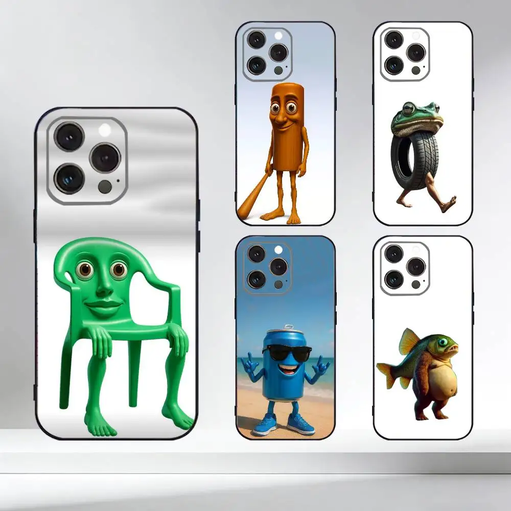 

Чехол для телефона F-Funny T-Tung Tung Sahur для iPhone 17,16,15,14,13,12,11 Plus, Pro Max, XS, мягкий силиконовый черный чехол