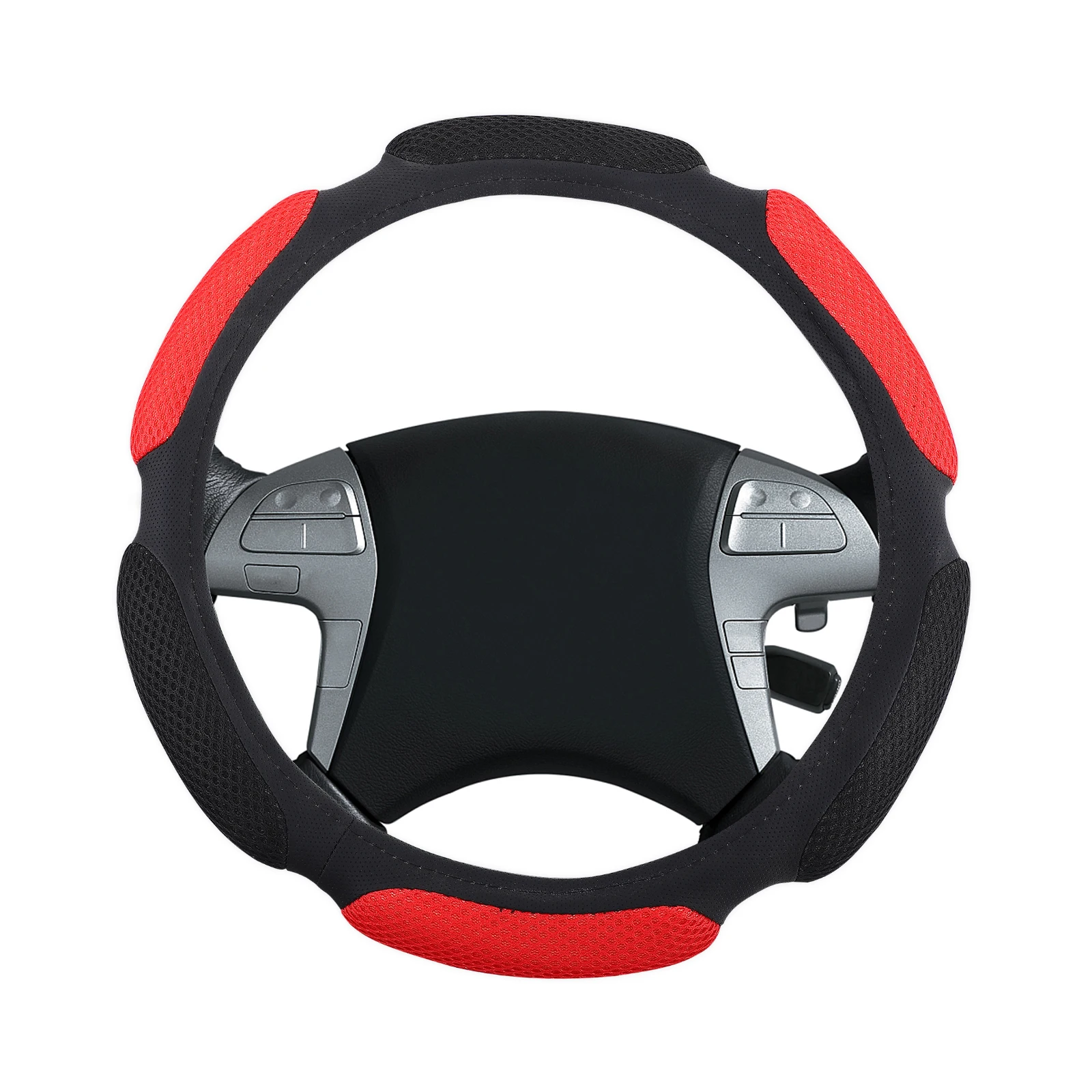 

Steering Wheel Cover Car Sports Red Protector Comfortable Non Slip Durable Easy Install Premium Material Car Interior