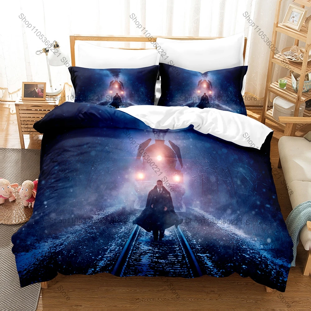 Retro European Train Detective Graphic Murder on the Orient Express Bedding Set Teen Mystery Room Decoration