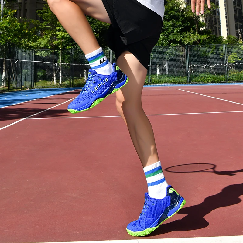 2026 Men Women Breathable Badminton Shoes Large Size Blue Gray Tennis Sneakers For Gym Walking Training Shoes