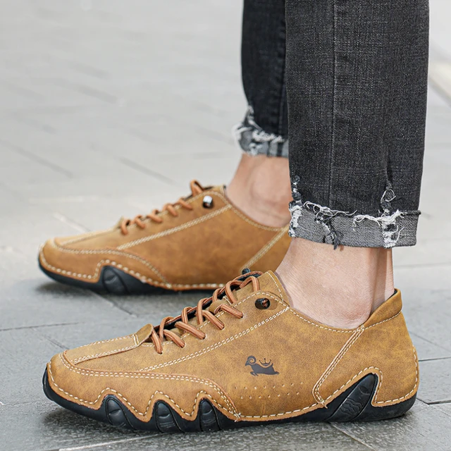 Men Leather Casual Sneakers Fashion Walking Loafers Shoes Comfortable Footwear Luxury Man Shoes 2023 New In Casual Sports Shoes Non leather Casual Shoes AliExpress