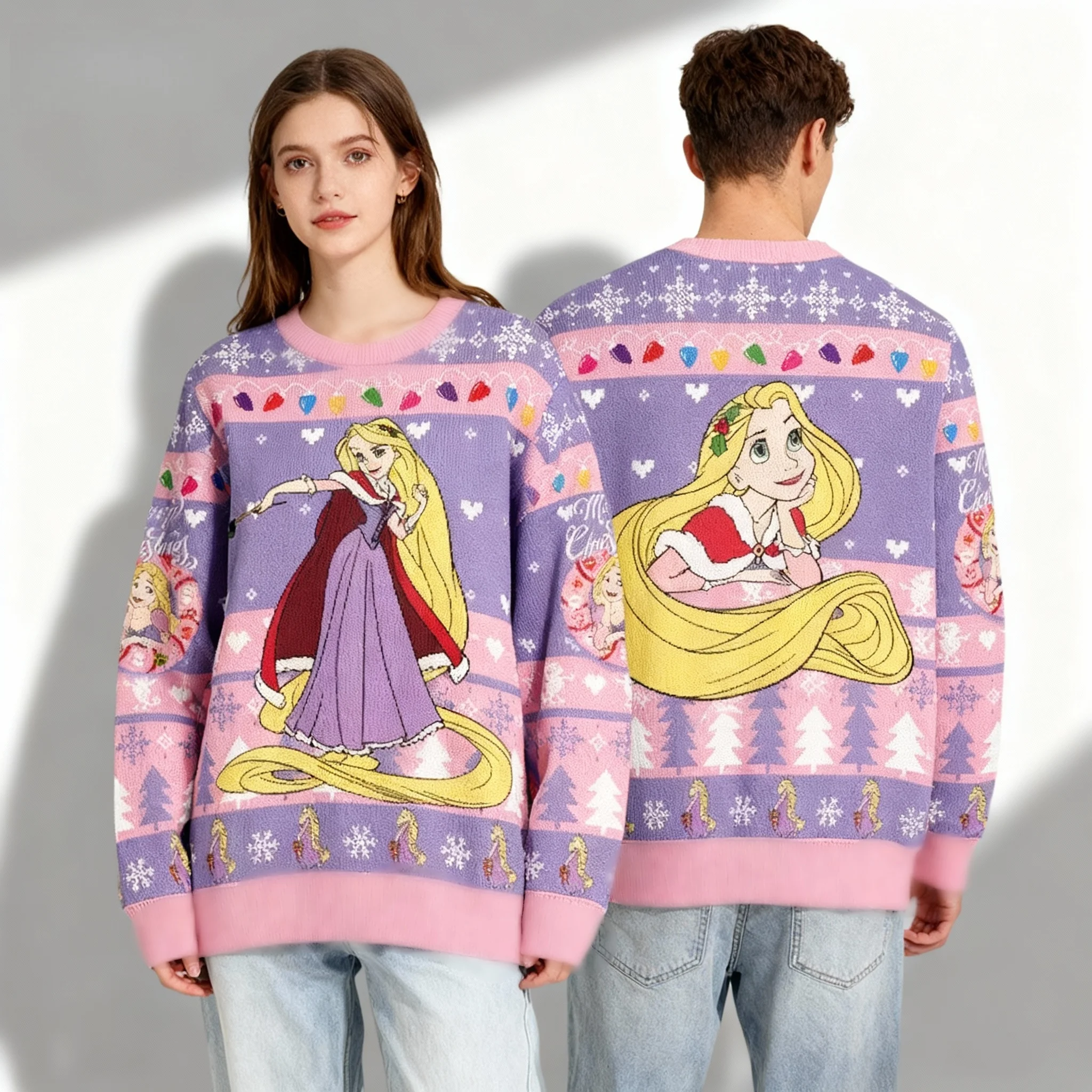 เสื้อสเวตเตอร์ดิสนีย์กูฟี่เจ้าหญิงมิกกี้คริสต์มาสปาร์ตี้เสื้อสเวตเตอร์มีฮู้ดโอเวอร์ไซส์สุดเท่สำหรับผู้หญิงผู้ใหญ่และเด็กฤดูใบไม้ร่วงฤดูหนาว