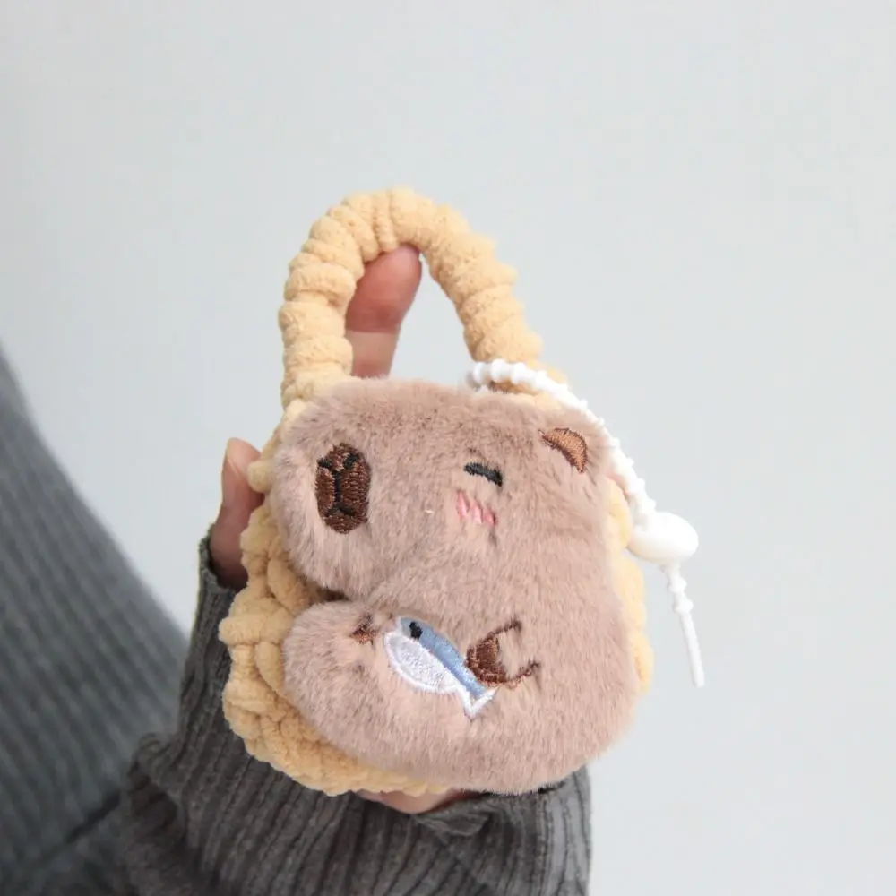 Backpack Hanging Capybara Doll Keychain Anti Loss Portable Car Keying Pendant Multifunctional Earphone Bag Cartoon Storage Bag