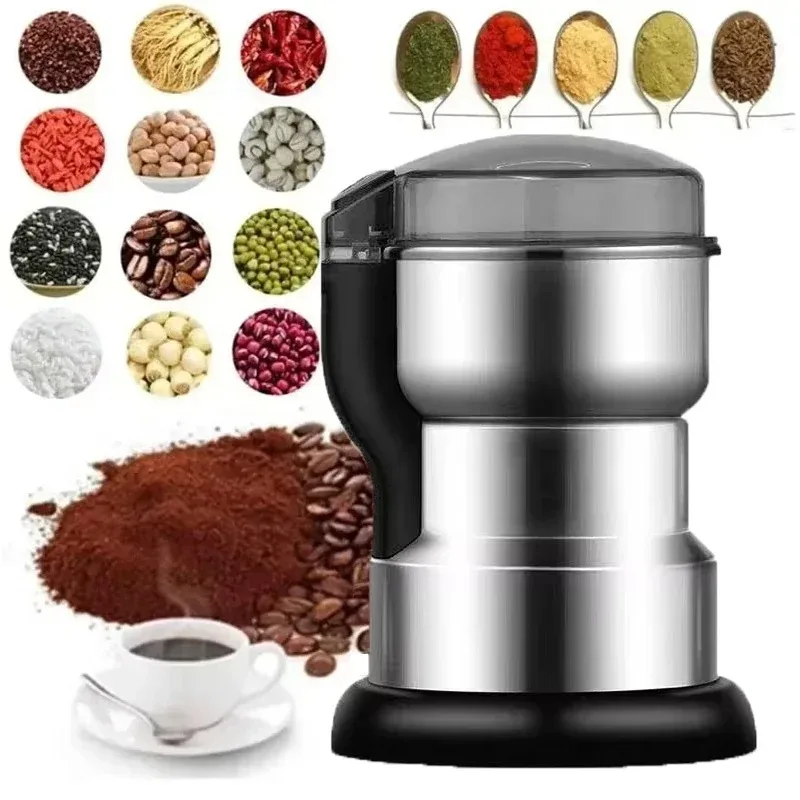 Macinacaffè elettrico multifunzionale, ideale per macinare caffè, cereali, frutta secca, spezie e altri prodotti, per uso domestico.
