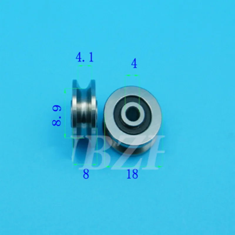 2 Pieces Guide Pulley Bearing 624 With V / U Groove Of Track Pulley Non-standard TV0418 V1804 2RS 4 * 18 * 7 / 8 mm