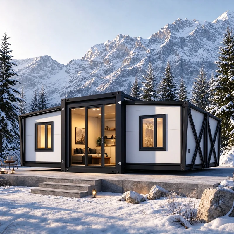 Prefabricated Homes EPS Panel Expandable Container House Double Wing Waterproof Modular Structure for Temporary Camp Dormitory