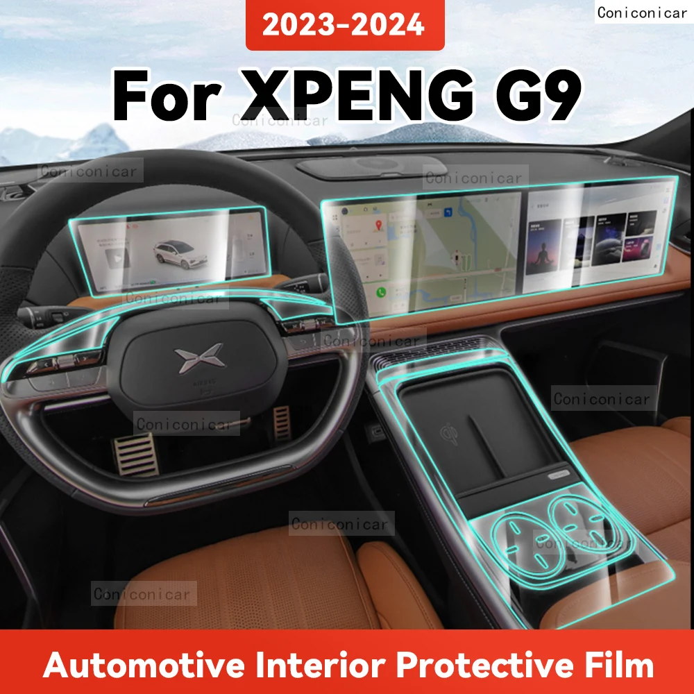 

TPU For XPENG G9 2023 2024 Transparent Protective Film Car Interior Central Control Navigation Panel Cover Accessories