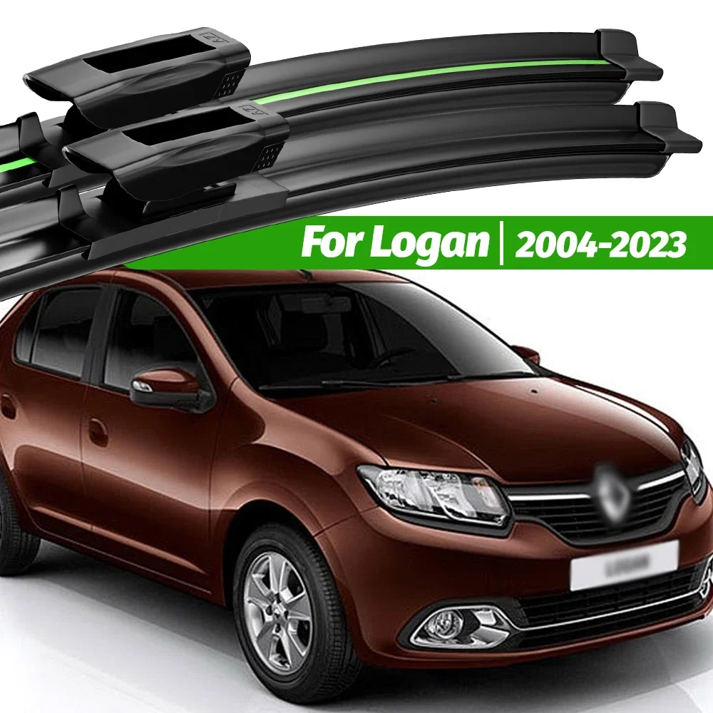 

For Renault Logan 1 2 2004-2023 2pcs Front Windshield Wiper Blades 2005 2009 2014 2017 2019 2021 Windscreen Window Accessories