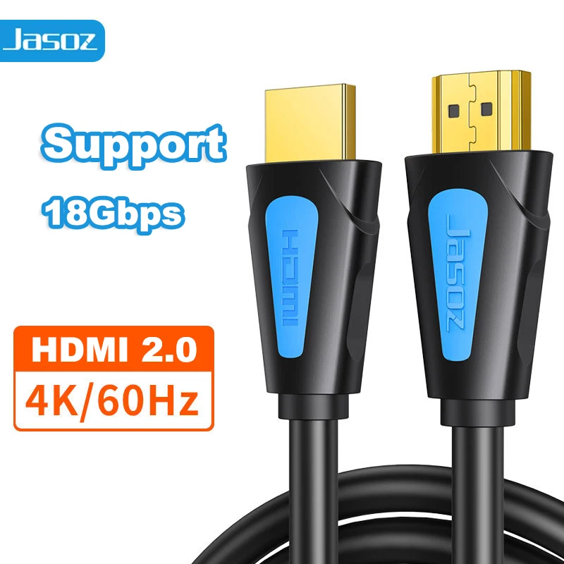 Jasoz HDMI Cable 4K 60Hz Version 2.0 HDR For Xiaomi Mi Box Laptops Projector PS4 HDTV Splitter Switcher 10m 12m 15m