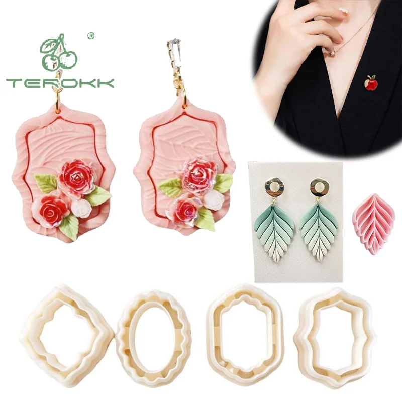 

1 шт., резаки для полимерной глины в форме рамы, резак для тиснения керамики для серег, ювелирных изделий, подвесок, формы для изготовления ручных инструментов «сделай сам»