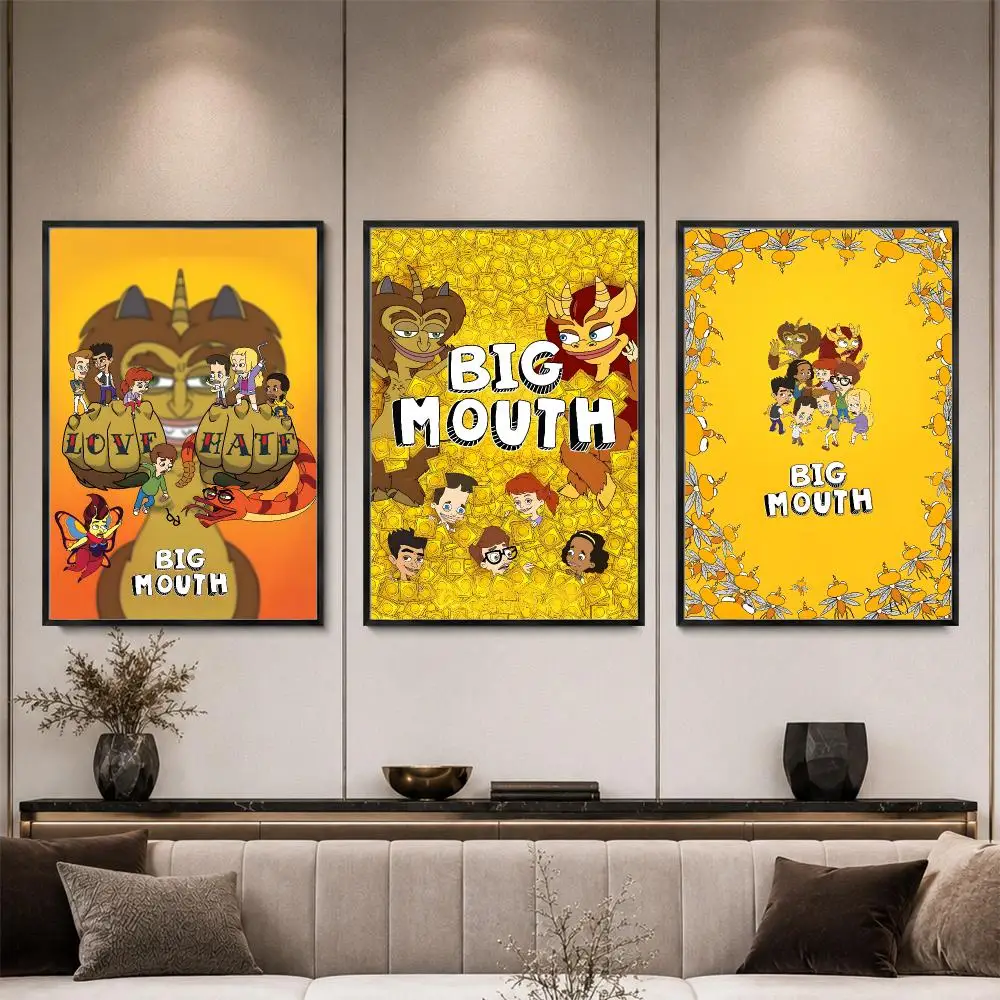 Cartoon Big Mouth Nick Andrew Maury Poster HD PP Waterproof Eco-Friendly For Kitchen Bathroom Wall Art Bedroom Home Decor