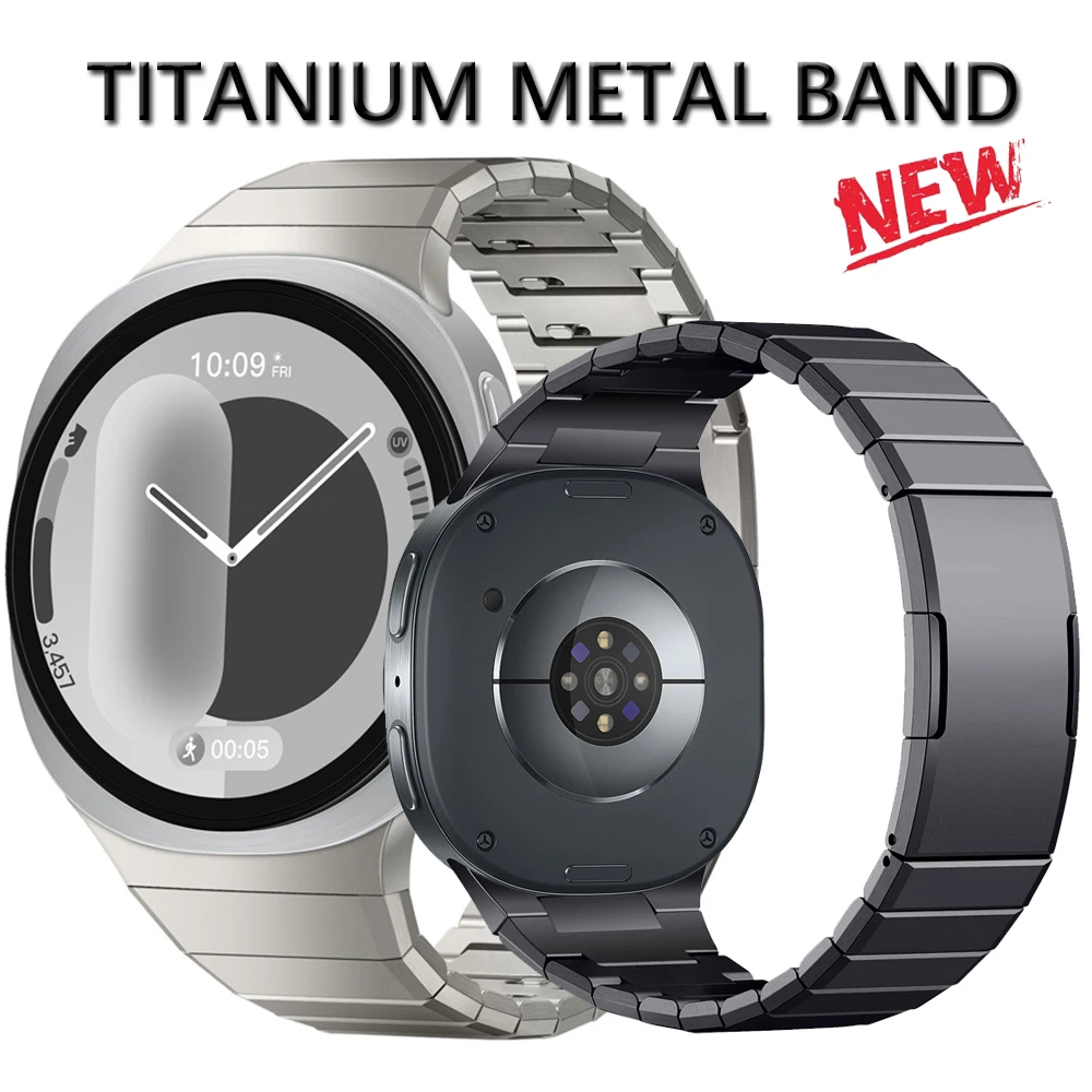 Pulseira de Material de Liga de Titânio para Samsung Galaxy Watch 8 40/44mm, Design Sem Fendas, Pulseira de Negócios para Galaxy Watch8 Classic